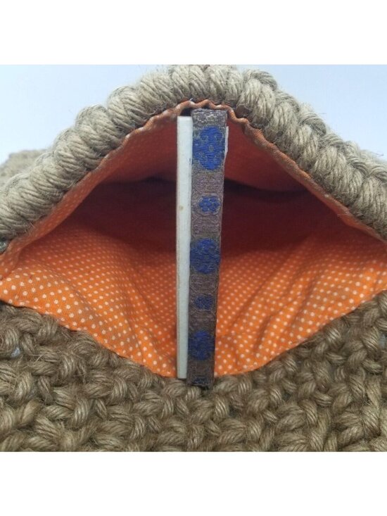 Handmade Macrame Purse Shoulder Bag Fold Over Flap Ceramic Tile Boho Hippie - Picture 5 of 8